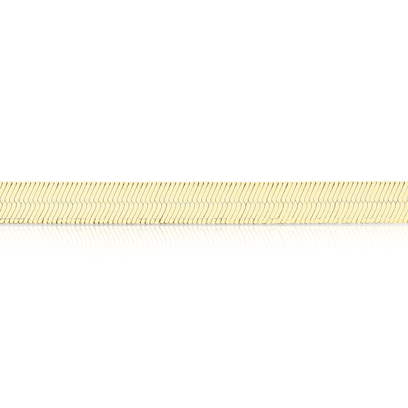 Main Image 2 of 9ct Yellow Gold Herringbone Plain 7.25" Bracelet