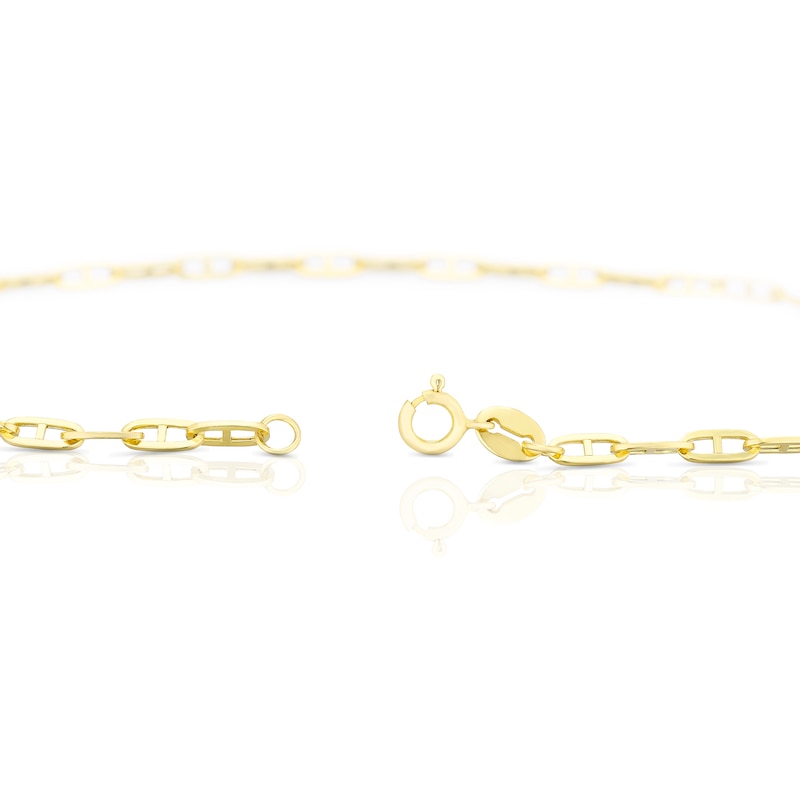 Main Image 3 of 9ct Yellow Gold Small Square Rambo 7.5" Bracelet