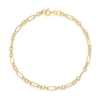 Thumbnail Image 1 of 9ct Yellow Gold Textured Figaro 7.5" Bracelet