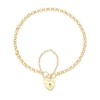 Thumbnail Image 1 of 9ct Yellow Gold Padlock Round Belcher 7" Bracelet