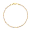 Thumbnail Image 1 of 9ct Tri Colour Gold 3 Plait Diamond Cut Herringbone 7.5" Bracelet