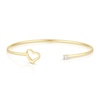 Thumbnail Image 1 of 9ct Yellow Gold Cubic Zirconia Heart Torque Bangle