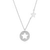 Thumbnail Image 1 of Sterling Silver Cubic Zirconia Cutout Star Pendant 17+1" Necklace