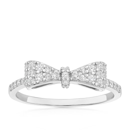 Sterling Silver Cubic Zirconia Bow Ring