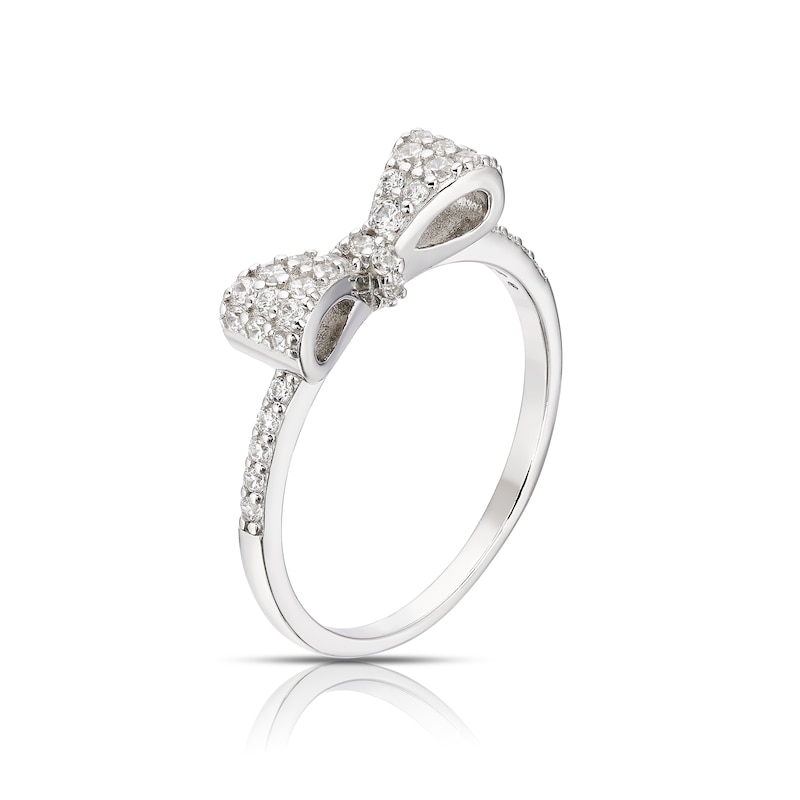Main Image 2 of Sterling Silver Cubic Zirconia Bow Ring