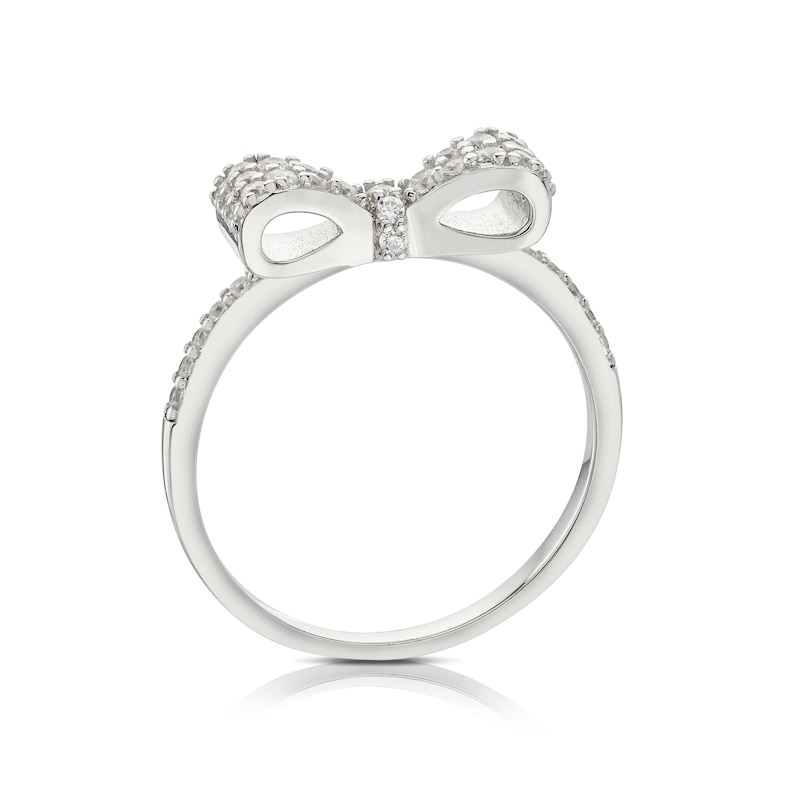 Main Image 3 of Sterling Silver Cubic Zirconia Bow Ring
