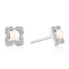 Thumbnail Image 1 of Sterling Silver Pearl Cubic Zirconia Flower Stud Earrings