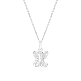 Children's Sterling Silver Elephant Pendant 14+2" Necklace