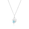 Thumbnail Image 1 of Children's Sterling Silver Dolphin Blue Cubic Zirconia Pendant 14+2" Necklace