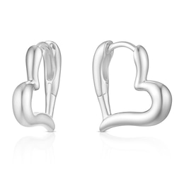 Sterling Silver Bubble Heart Hoop Earrings