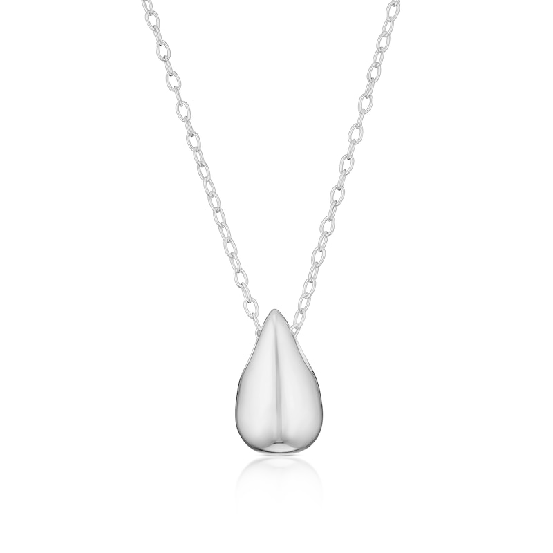 Main Image 1 of Sterling Silver Bubble Teardrop Pendant 18" Necklace