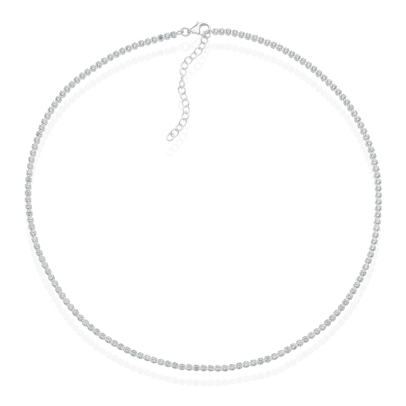 Main Image 2 of Sterling Silver Cubic Zirconia 16+2" Tennis Necklace