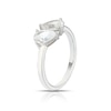 Thumbnail Image 2 of Sterling Silver Created Sapphire White Double Pear Ring