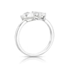 Thumbnail Image 3 of Sterling Silver Created Sapphire White Double Pear Ring