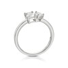 Thumbnail Image 3 of Sterling Silver Created White Sapphire Pear & Emerald Cut Ring