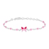 Thumbnail Image 1 of Children's Sterling Silver Pink Butterfly Station 5.5+1" Bracelet