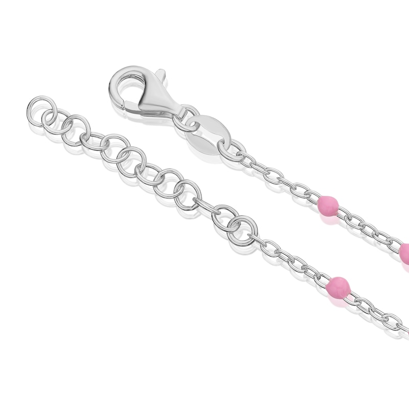Main Image 3 of Children's Sterling Silver Pink Butterfly Station 5.5+1" Bracelet