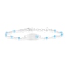 Thumbnail Image 1 of Children's Sterling Silver Blue Heart ID Station Ball 5.5+1" Bracelet