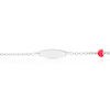 Thumbnail Image 2 of Children's Sterling Silver Red Heart ID 5.5+1" Bracelet