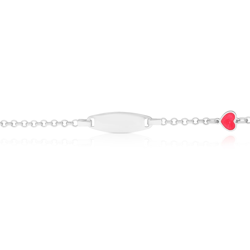 Main Image 2 of Children's Sterling Silver Red Heart ID 5.5+1" Bracelet