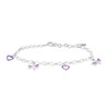Thumbnail Image 1 of Children's Sterling Silver Butterfly & Heart Drop 5.5+1" Bracelet