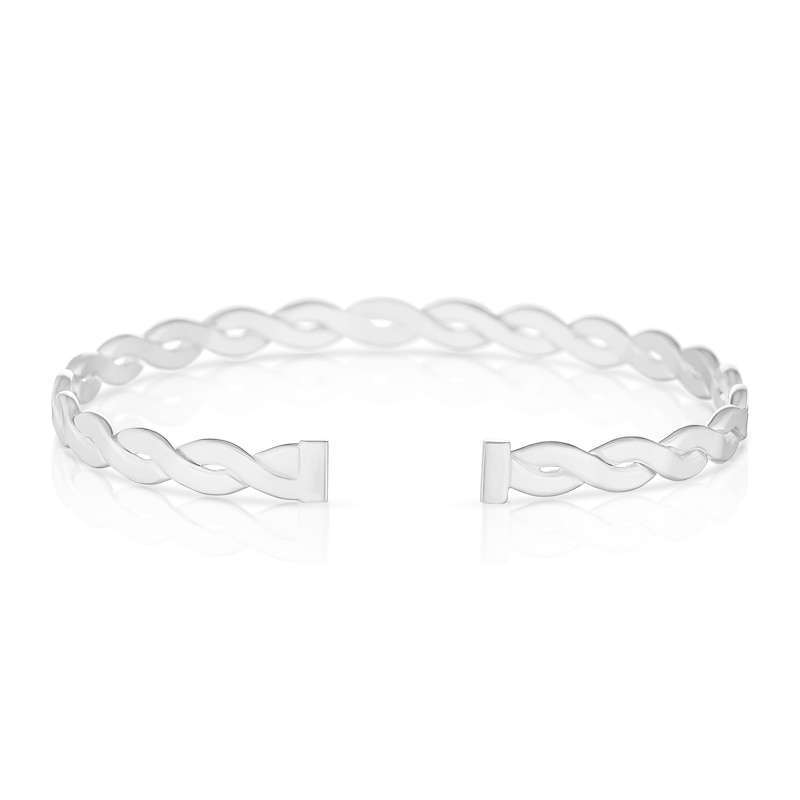 Main Image 3 of Sterling Silver Twist Open Bangle