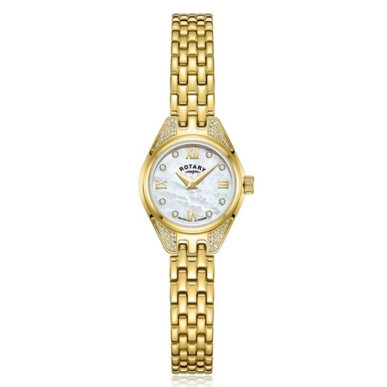 Rotary Traditional Diamond Ladies Gold Tone Bracelet Limited