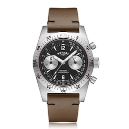Rotary Men's Black Dial Brown Leather Strap Limited Ediiton Watch