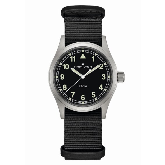 Hamilton Khaki Field Men's Black Dial Textile Strap Watch