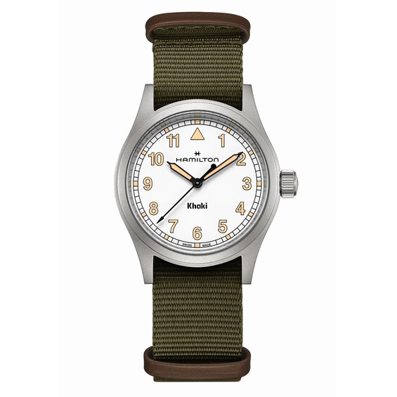 Hamilton Khaki Field Men's White Dial Textile Strap Watch