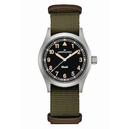 Hamilton Khaki Field Men's Green Dial Textile Strap Watch