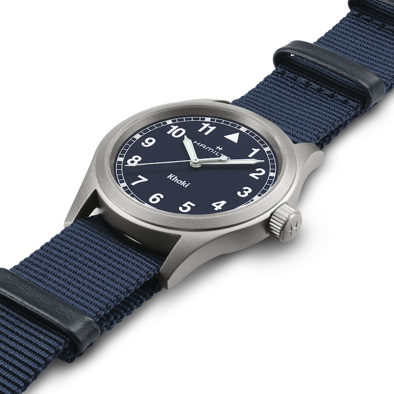 Main Image 2 of Hamilton Khaki Field Men's Blue Dial Textile Strap Watch