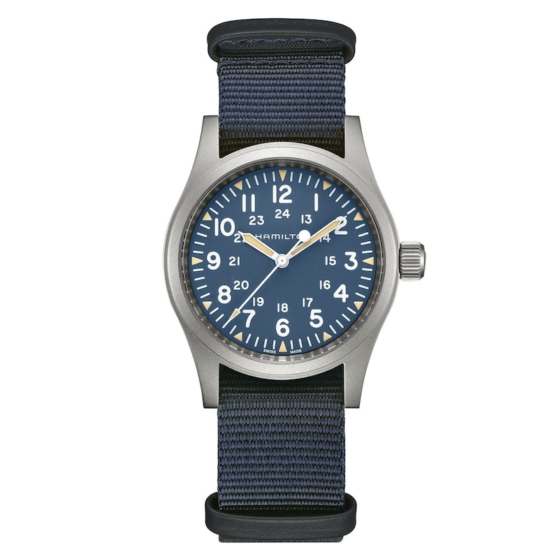 Main Image 1 of Hamilton Khaki Field Mechanical Men's Blue Textile Strap Watch