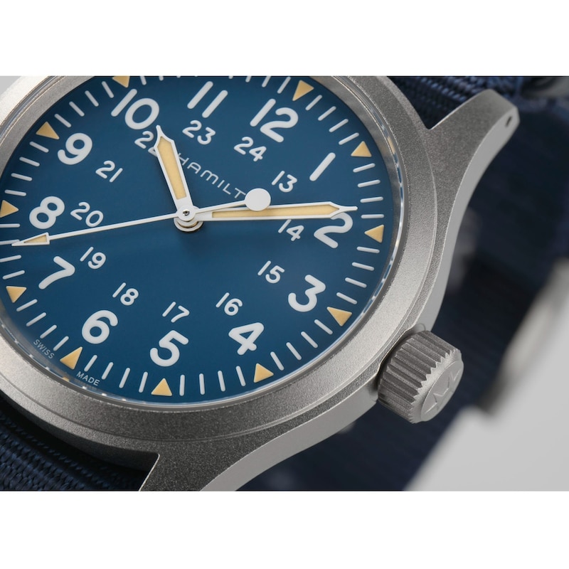 Main Image 3 of Hamilton Khaki Field Mechanical Men's Blue Textile Strap Watch