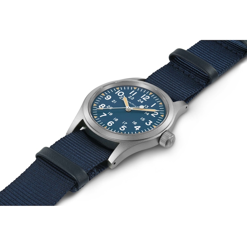 Main Image 4 of Hamilton Khaki Field Mechanical Men's Blue Textile Strap Watch