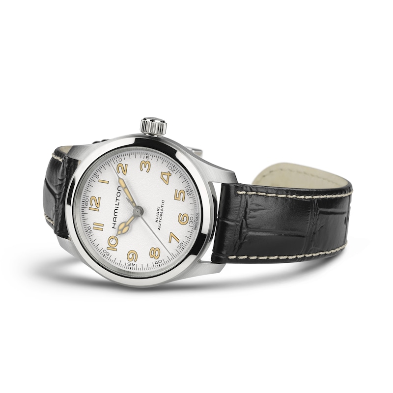 Main Image 3 of Hamilton Khaki Field Murph 38mm Men's Black Leather Strap Watch