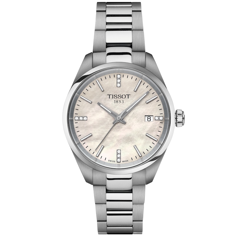 Main Image 1 of Tissot PR100 Ladies' MOP & Diamond Dial Stainless Steel Bracelet Watch