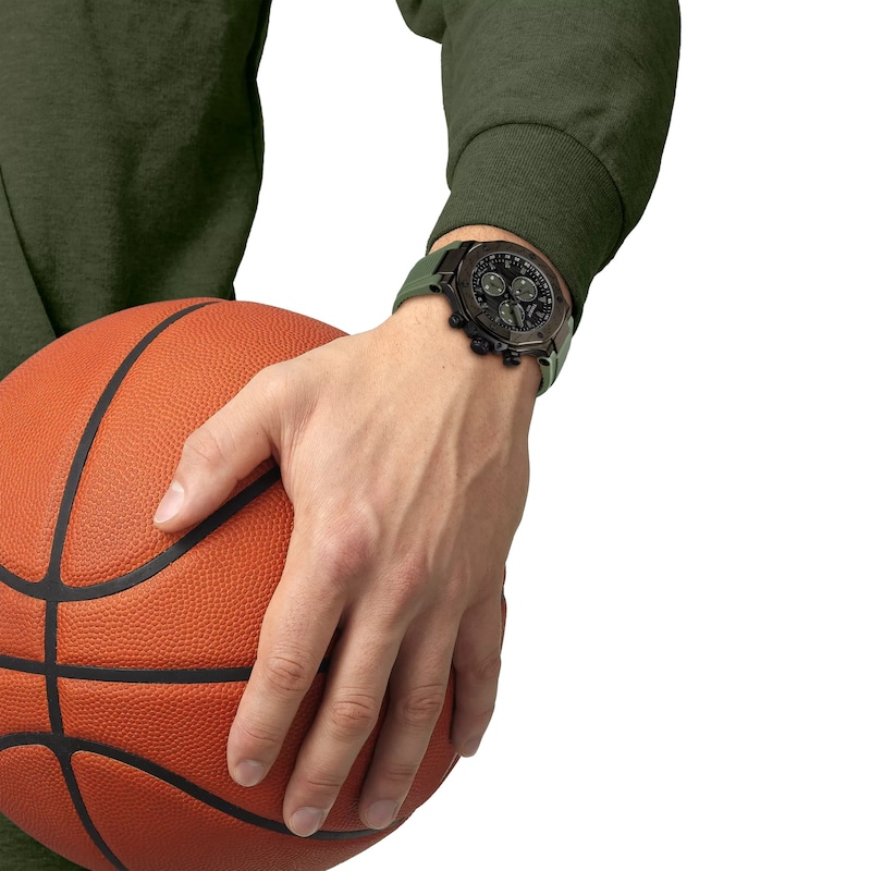 Main Image 5 of Tissot T-Race Gold Tone Dial Green Silicone Strap Watch