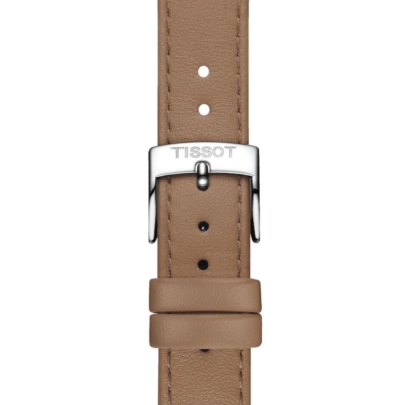 Main Image 4 of Tissot Stylist Silver Dial Brown Leather Strap Watch