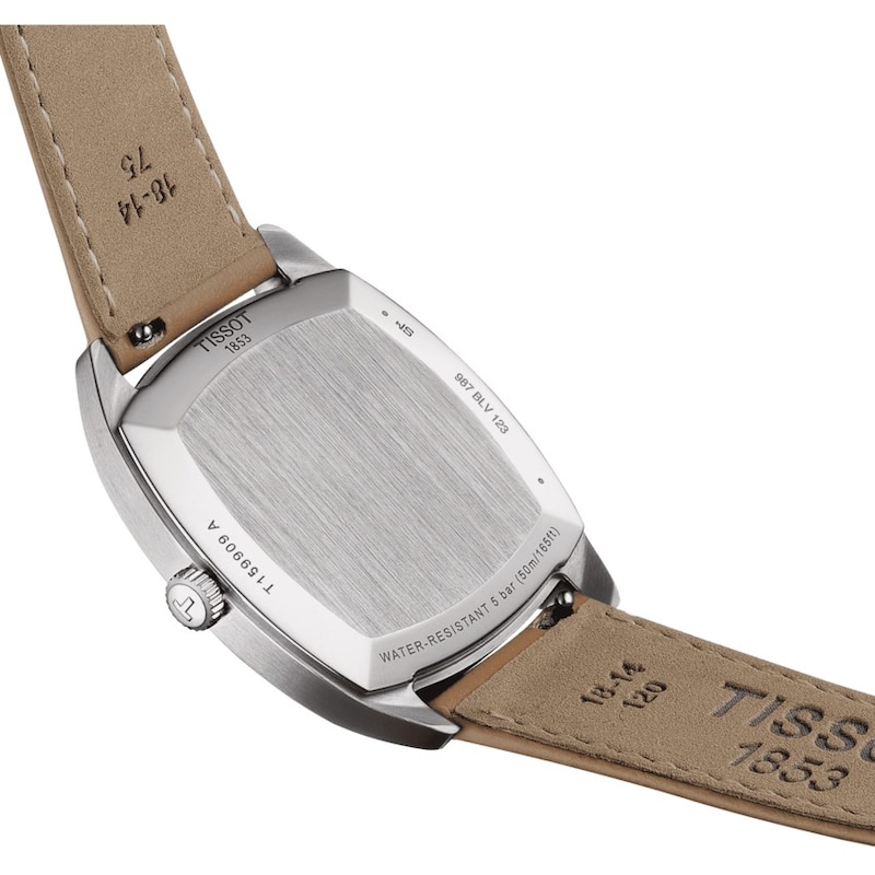 Main Image 5 of Tissot Stylist Silver Dial Brown Leather Strap Watch