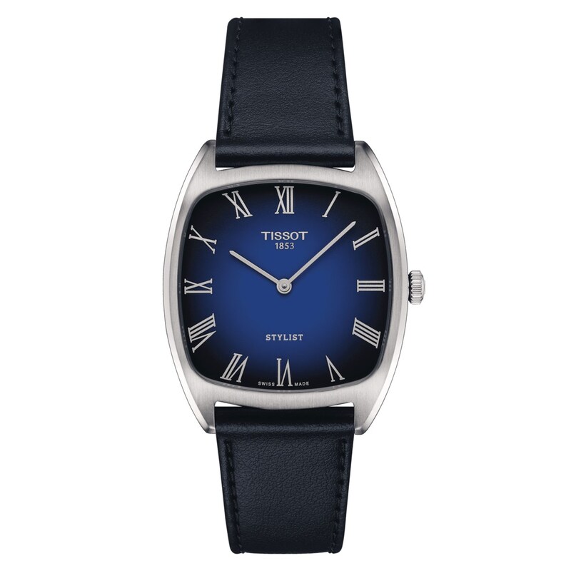 Main Image 1 of Tissot Stylist Two Tone Dial Blue Leather Strap Watch