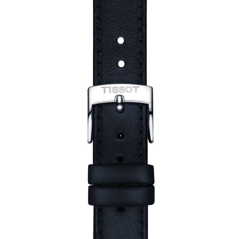 Main Image 4 of Tissot Stylist Two Tone Dial Blue Leather Strap Watch
