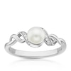 Thumbnail Image 1 of Sterling Silver Pearl & Cubic Zirconia Twist Ring