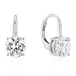 Sterling Silver Large Cubic Zirconia Drop Earrings