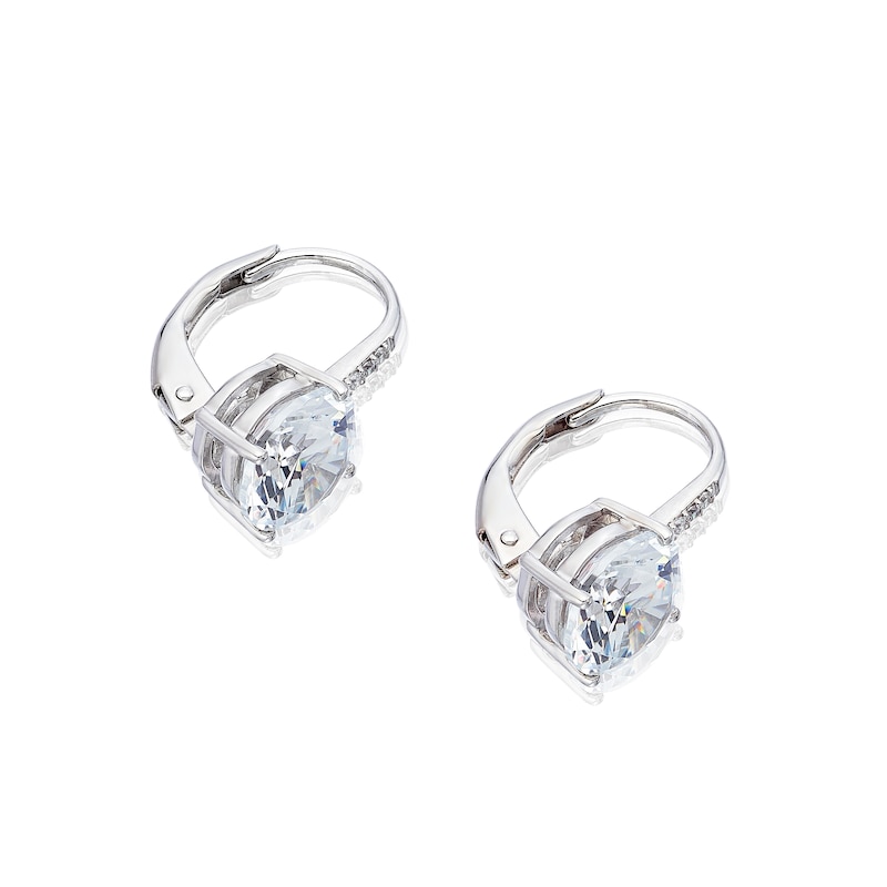 Main Image 2 of Sterling Silver Large Cubic Zirconia Drop Earrings
