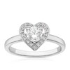 Thumbnail Image 1 of Sterling Silver Cubic Zirconia Heart Halo Ring