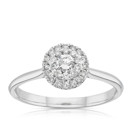 9ct White Gold 0.33ct Diamond Double Halo Ring