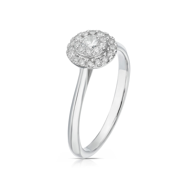 Main Image 2 of 9ct White Gold 0.33ct Diamond Double Halo Ring