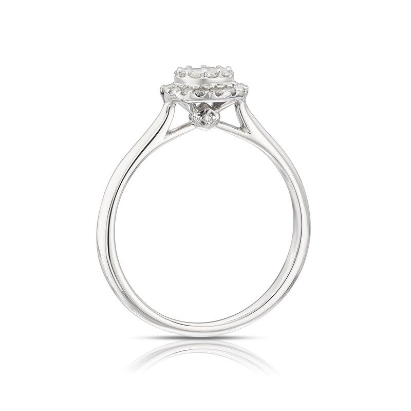 Main Image 3 of 9ct White Gold 0.33ct Diamond Double Halo Ring