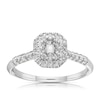 Thumbnail Image 1 of 9ct White Gold 0.50ct Diamond Double Halo Emerald Cut Ring